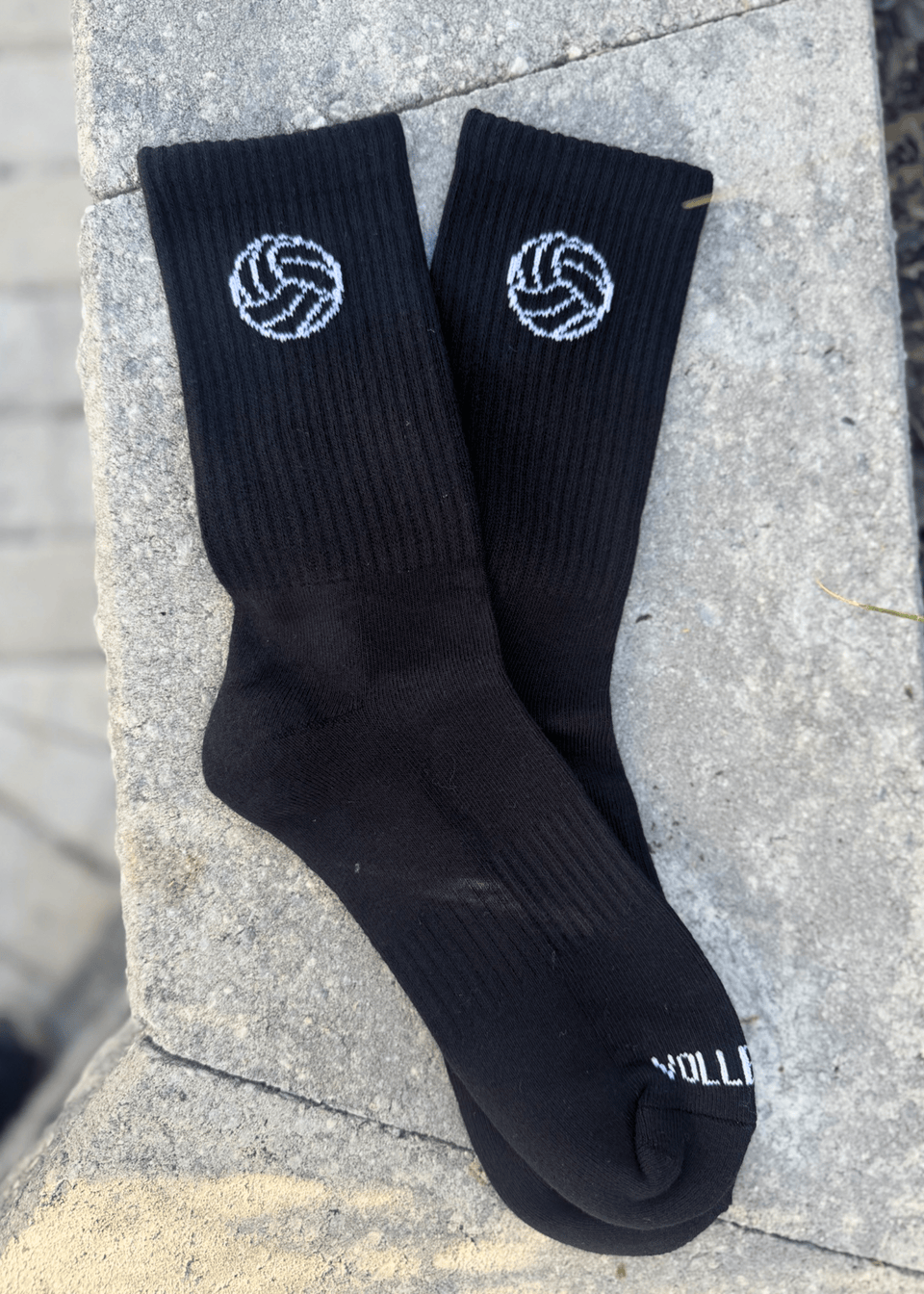 Black Volleyball Crew Socks